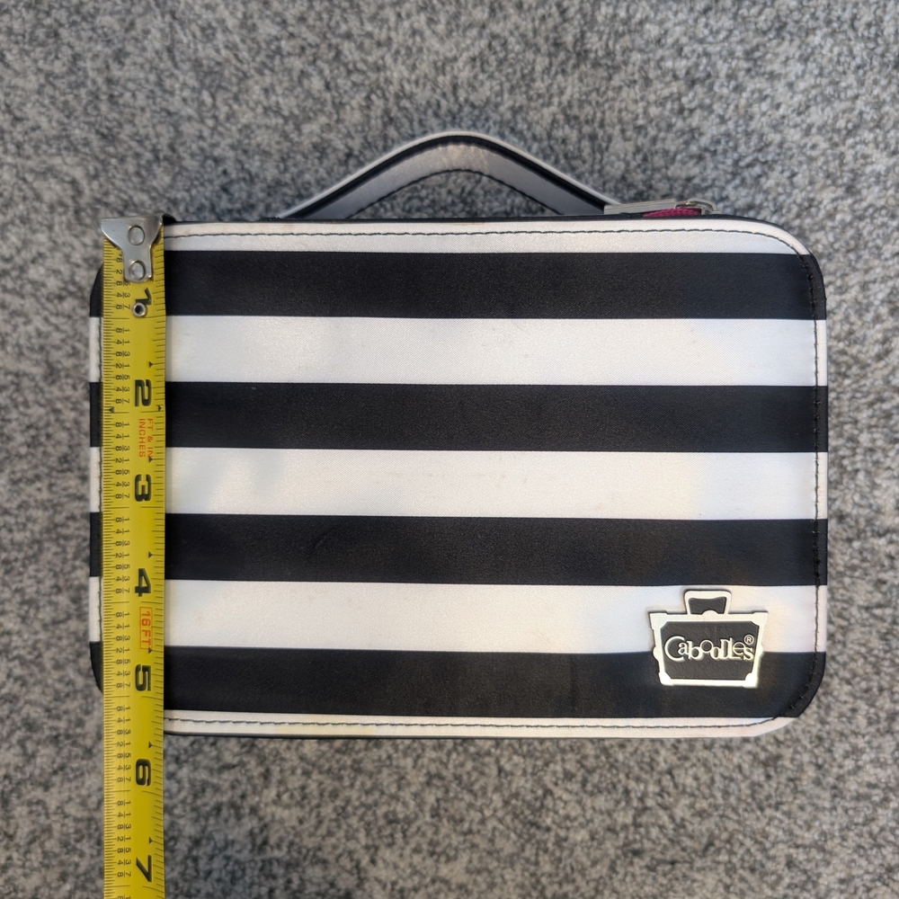 Caboodles Cosmetic Case Striped Travel Bag 8" Make-Up Organizer Storage Y2K - Picture 9 of 10